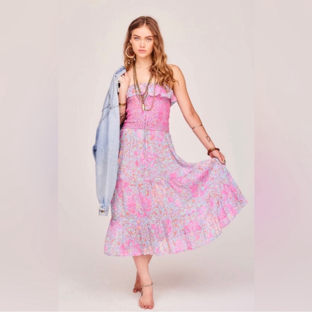 Jen's Pirate Booty Pink Floral Maxi Dress